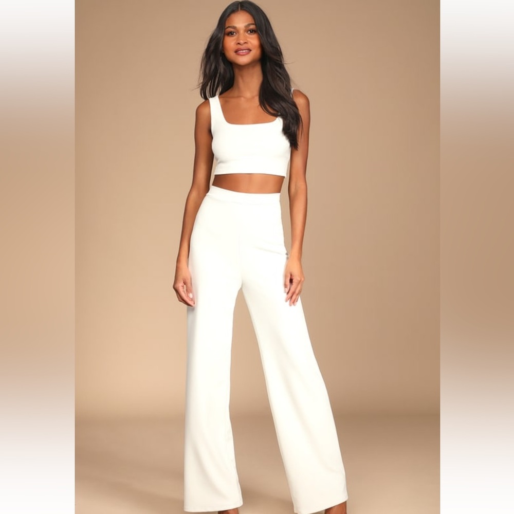 Only Tonight Ivory Two-Piece Wide-Leg
Jumpsuit